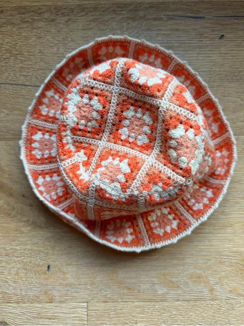 🔥Maje  Crochet Patchwork Afghan Handmade Bucket Hat Pristine! Price Firm!